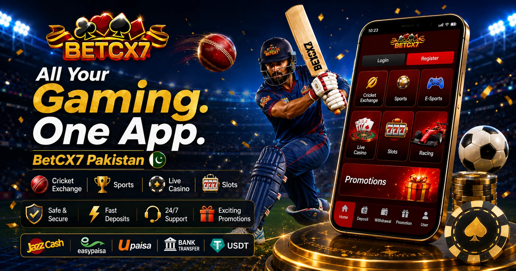 BetCX7 Pakistan sports and gaming app preview
